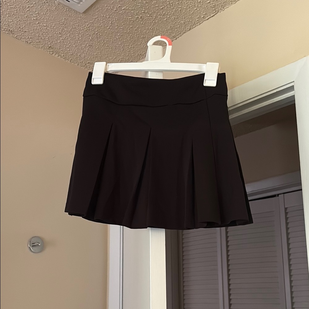 Streetwear Society Black Pleated Skater Mini Skirt